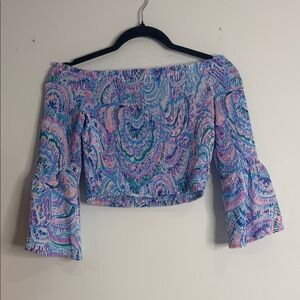 Lilly Pulitzer Colorful Off-Shoulder Blouse